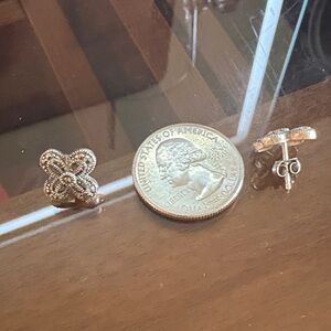 Elegant Darken Silver Stud Earrings